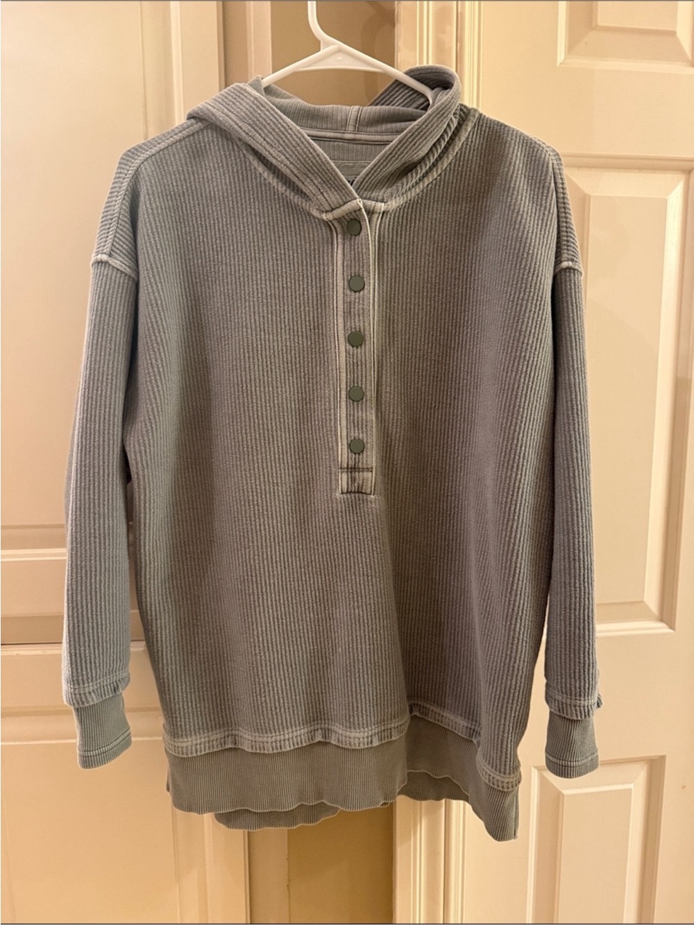 aerie Neutral Sage Ribbed Hoodie
